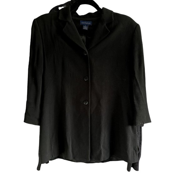 Ann Taylor size 6 fully lined black 3 button structured shoulders top blazer - Picture 1 of 5